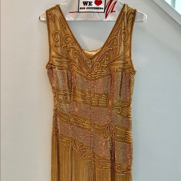 Custom Beaded Gown +Wide Kick-pleat - Picture 5 of 15